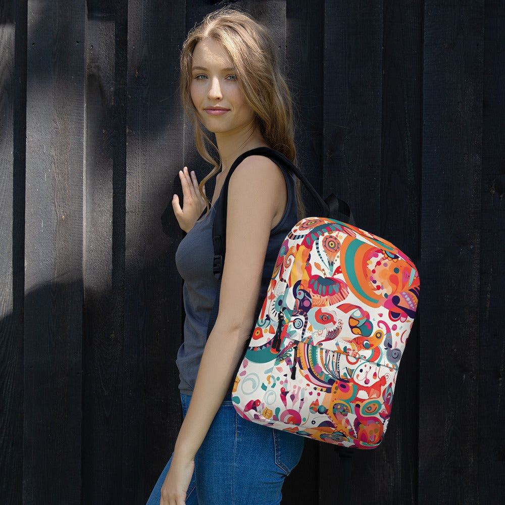 Boho Artistic Backpack – Colorful Travel & School Bag for Creative Expression