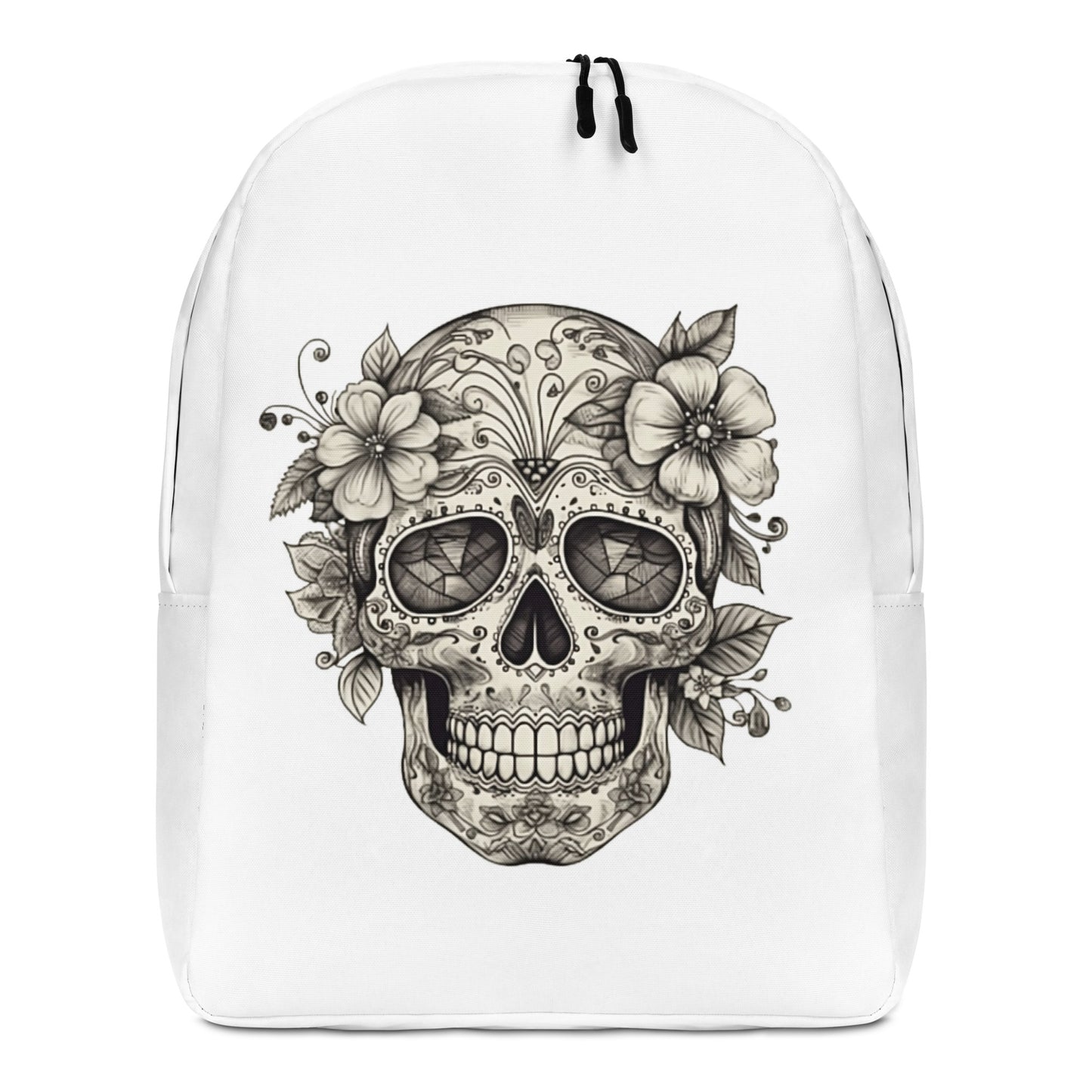 FloralSkull: Elegancia en Blanco y Negro