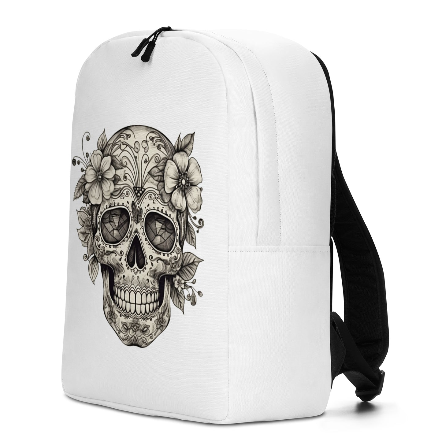 FloralSkull: Elegancia en Blanco y Negro