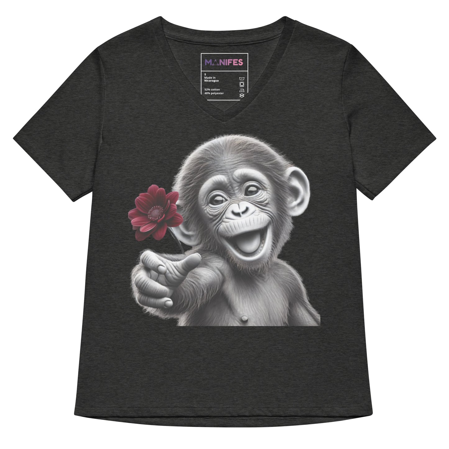 Smiling Chimpanzee T-Shirt – Cute Monkey Graphic Tee | Fun Animal Lover Shirt | Positive Vibes Fashion