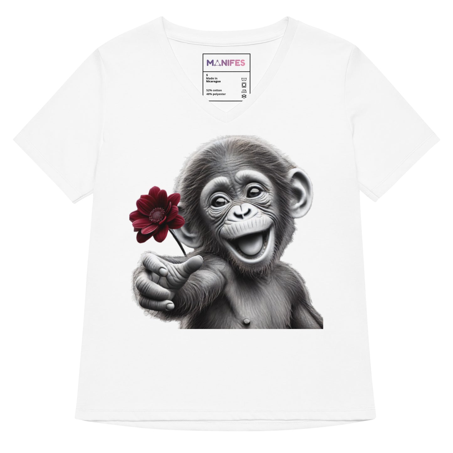 Smiling Chimpanzee T-Shirt – Cute Monkey Graphic Tee | Fun Animal Lover Shirt | Positive Vibes Fashion
